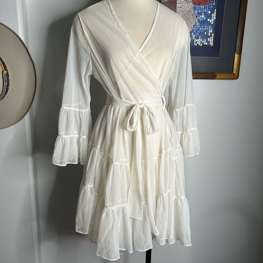 Betsy Johnson Intimates Sheer Ruffled Robe - Picture 3 of 11